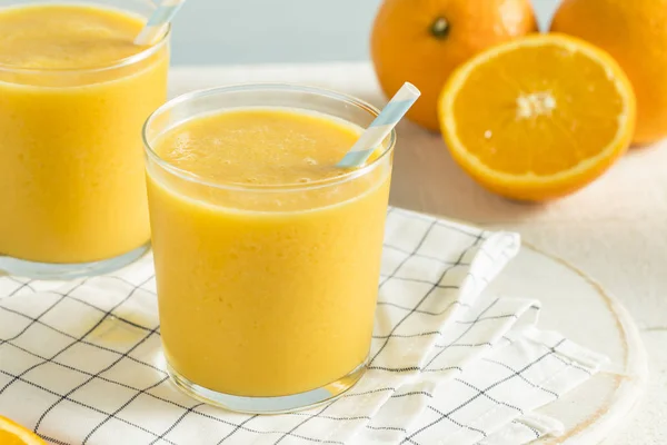 Sweet Homemade Orange Smoothie Milkshake — Stock Photo, Image