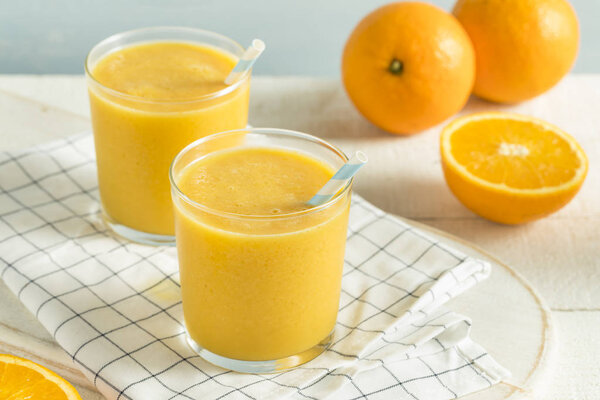 Sweet Homemade Orange Smoothie Milkshake