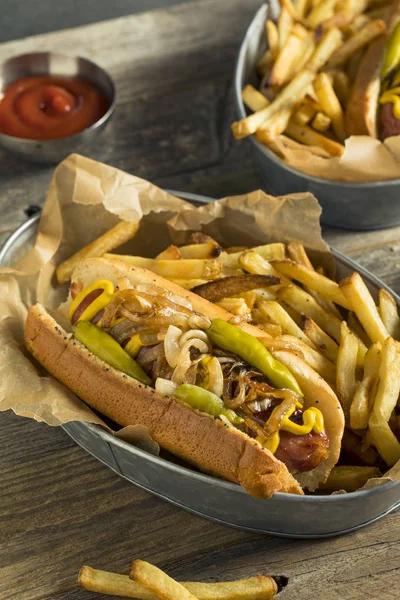 Homemade Chicago Style Polish Sausage — Stock Photo, Image