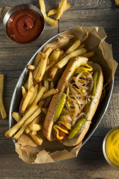 Homemade Chicago Style Polish Sausage — Stock Photo, Image