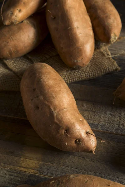 Ñame de patata dulce ecológico naranja crudo — Foto de Stock