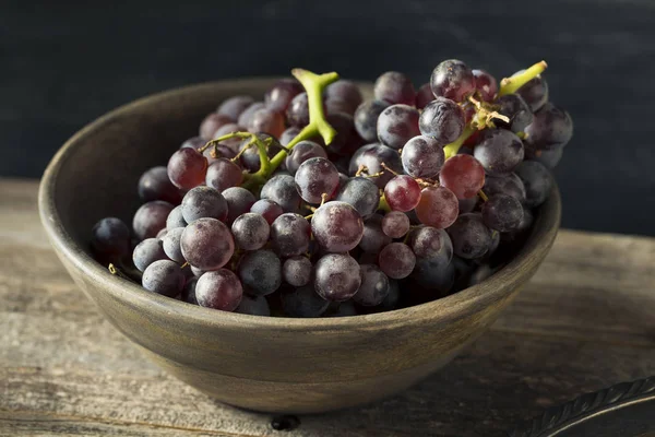 Raw Roxo Orgânico Vinho Tinto Uvas — Fotografia de Stock