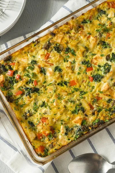 Homemade Baked Egg Casserole — Stock Photo, Image