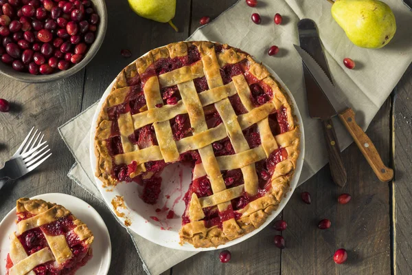 Sweet zelfgemaakte Cranberry en peren taart — Stockfoto