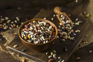 Çeşitli karışık organik kuru fasulye yığını