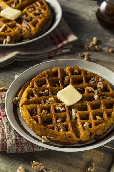 Sweet Homemade Pumpkin Waffles — Stock Photo, Image