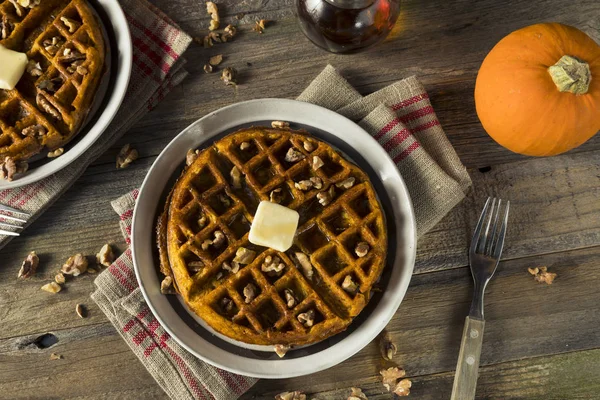 Zoete zelfgemaakte pompoen wafels — Stockfoto