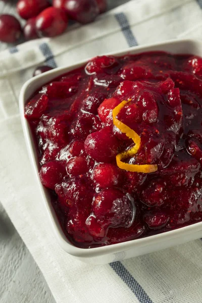 Zoete zelfgemaakte Cranberry saus — Stockfoto