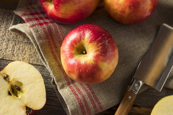 Jabłka Gala RAW czerwony organiczny słodki Tango — Zdjęcie stockowe