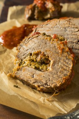 Rustik İtalyan ev yapımı sığır eti Braciole