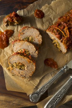 Rustik İtalyan ev yapımı sığır eti Braciole