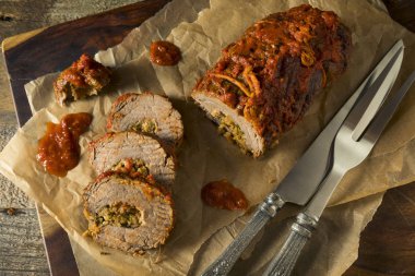 Rustik İtalyan ev yapımı sığır eti Braciole