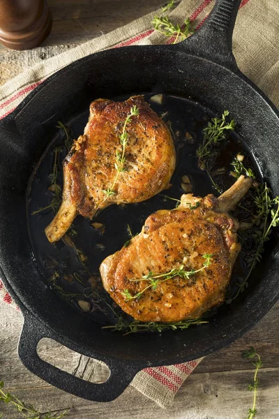 Homemade Roasted Bone in Pork Chop — Stock Photo, Image