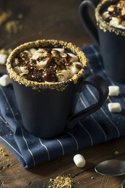 Sweet Homemade Smores Hot Chocolate — Stock Photo, Image