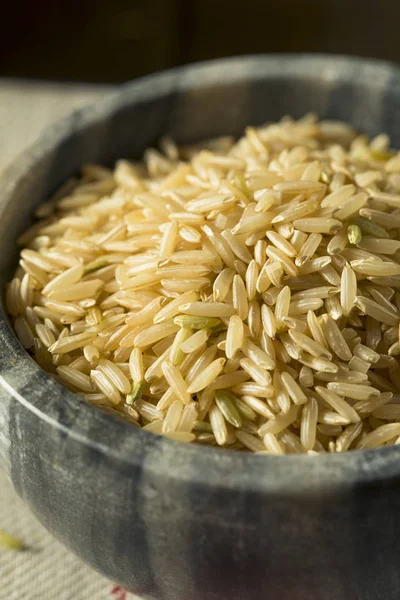 Сухий органічний дикий довгий коричневий рис — стокове фото
