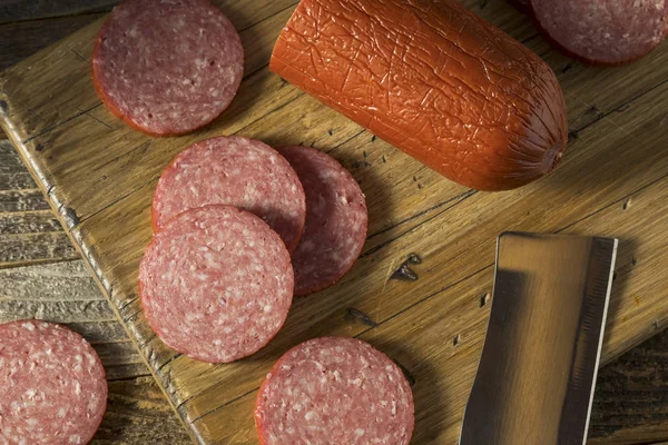 Spiced Savory Hard Salami — Stock Photo, Image