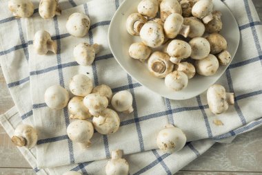 Çiğ beyaz organik bebek düğme mantar