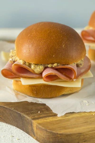 Zelfgemaakte Ham en kaas Sandwich — Stockfoto
