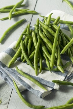 Sağlıklı ham organik yeşil fasulye