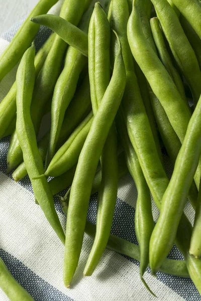 Fagioli verdi biologici crudi sani — Foto Stock