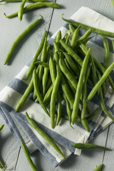 Fagioli verdi biologici crudi sani — Foto Stock