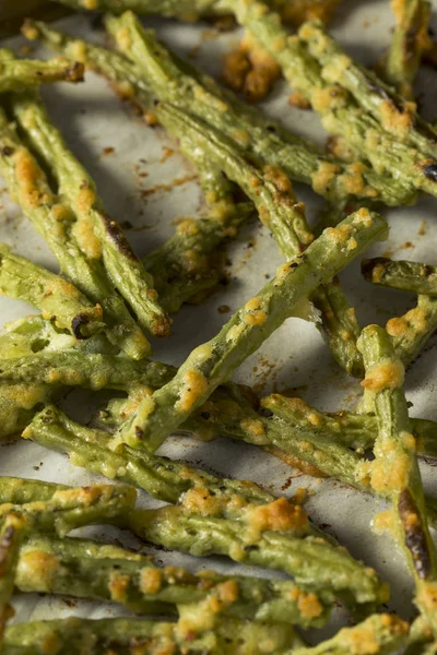 Homemade Baked Parmesan Green Bean Fries — Stock Photo, Image