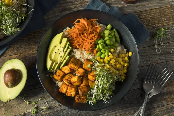 Egészséges szerves Tofu és rizsestálhoz Buddha — Stock Fotó