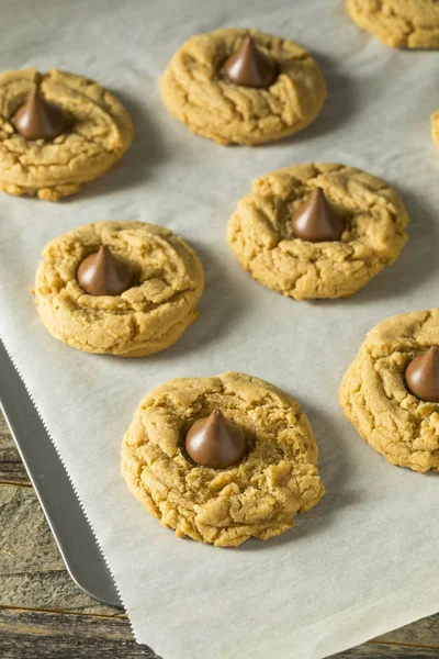 Házi édes földimogyoró vaj csokoládé cookie-k — Stock Fotó