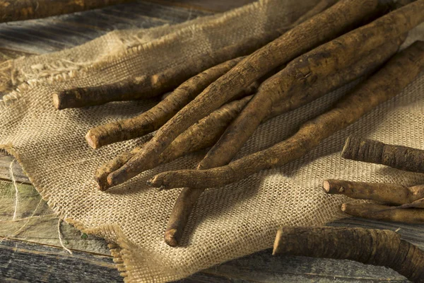 Surowy brązowy organicznych Łopian Root — Zdjęcie stockowe