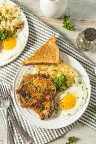 Homemade Fried Breakfast Pork Chops — Stock Photo, Image