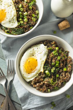 Sağlıklı organik Quinoa kahvaltı kase