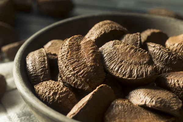 Raw Brown Organic Shelled Brazil Nuts — Stock Photo, Image