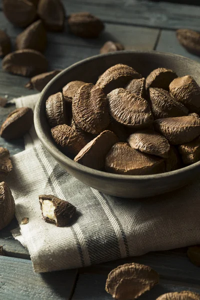 Raw Brown Organic Shelled Brazil Nuts — Stock Photo, Image