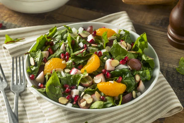 Ensalada de acelga de invierno orgánica cruda con naranjas — Foto de Stock