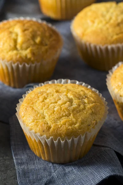 Golden Sweet Homemade Cornbread Muffins — Stock Photo, Image