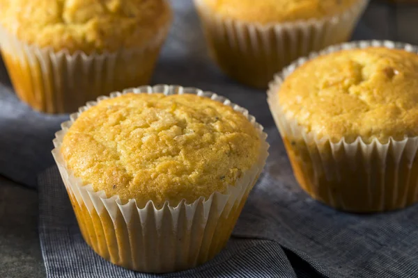 Golden Sweet Homemade Cornbread Muffins — Stock Photo, Image