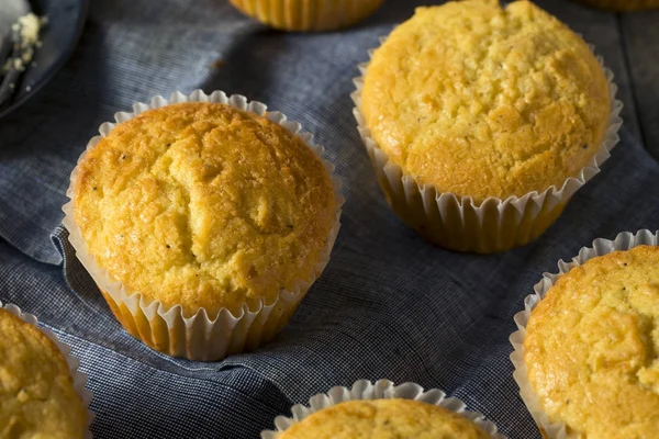 Golden Sweet Homemade Cornbread Muffins — Stock Photo, Image