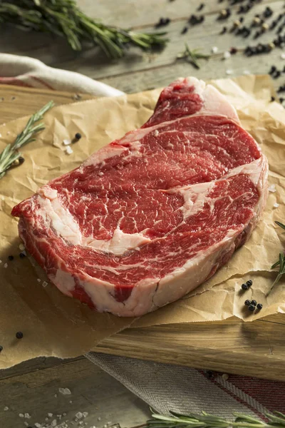 Raw Grass Fed Boneless Ribeye Steak — Stock Photo, Image