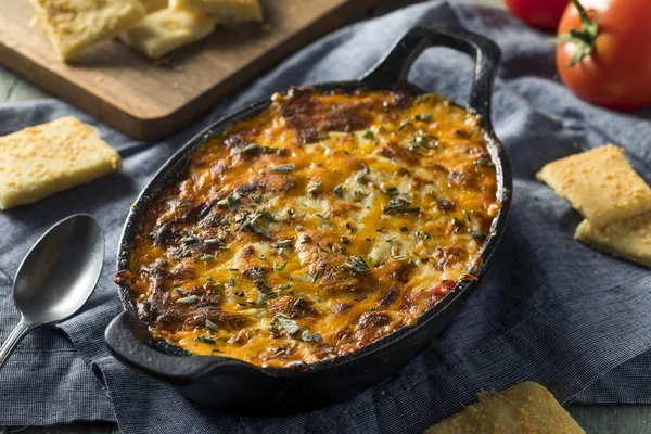 Homemade Baked Pizza Dip — Stock Photo, Image