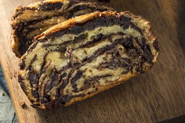 Sweet Homemade Chocolate Babka Bread — Stock Photo, Image