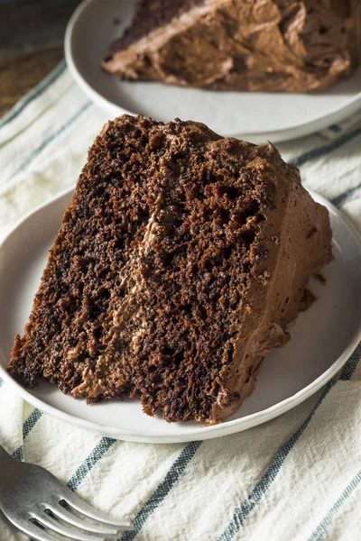 Sweet Homemade Dark Chocolate Layer Cake — Stock Photo, Image