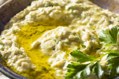 Savory Homemade Mediterranean Baba Ganoush clipart