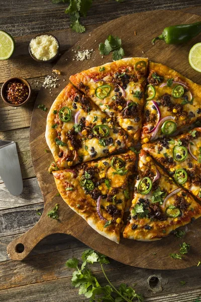 Taco mexicano picante casero PIzza — Foto de Stock