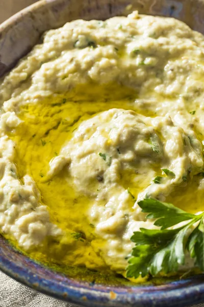 Savory Homemade Mediterranean Baba Ganoush — Stock Photo, Image