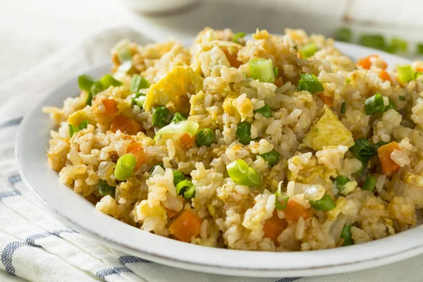 Domácí Vegetariánská smažená rýže — Stock fotografie