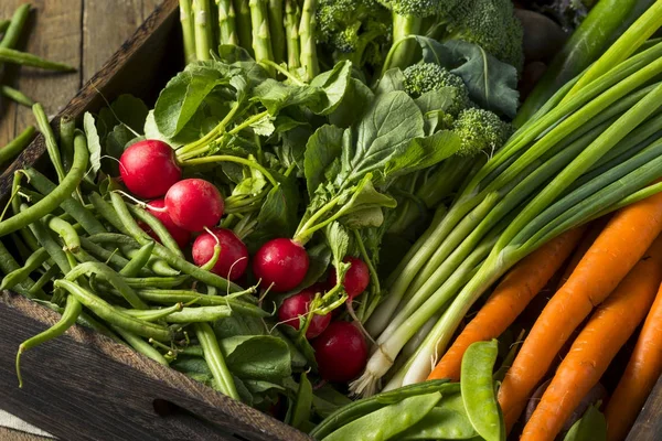 Bio-Frühjahrsmarkt-Box — Stockfoto