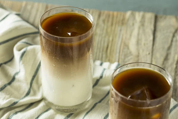Refreshing Homemade Layered Iced Coffee — Stock Photo, Image