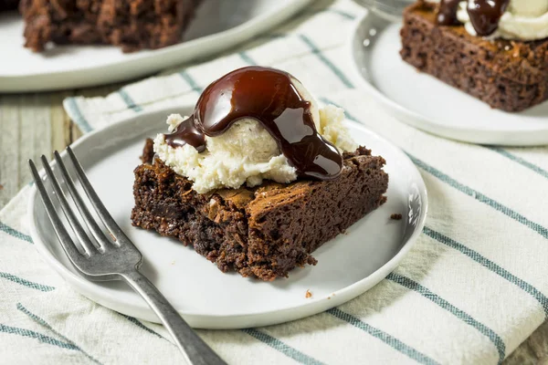 Double Dark Chocolate Brownies — Stock Photo, Image