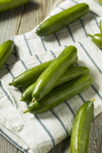 Rauwe groene Perzische biologische komkommers — Stockfoto