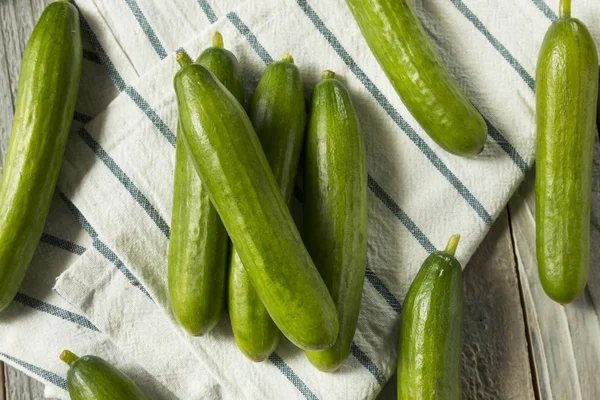 Raw Green Organic Persian Cucumbers — Stock Photo, Image